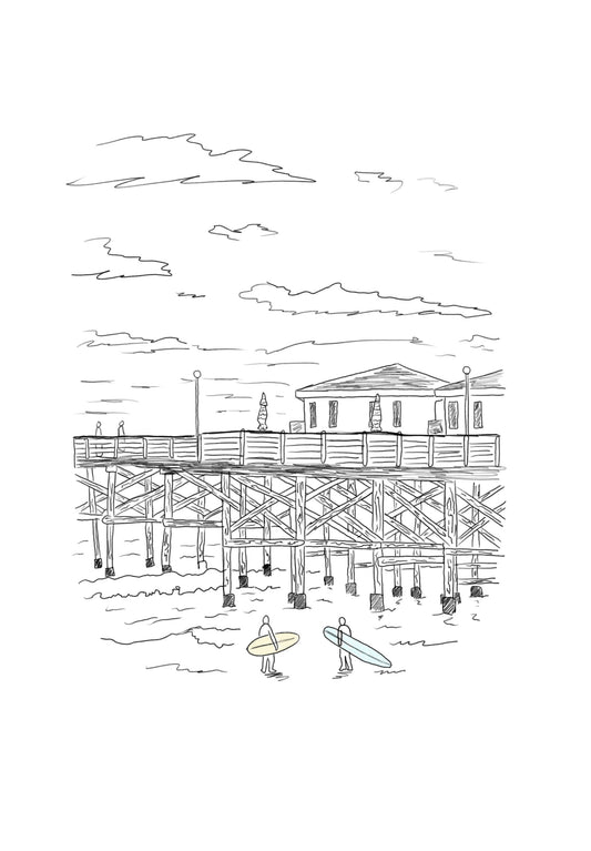 Pacific Beach - (Framed Print)