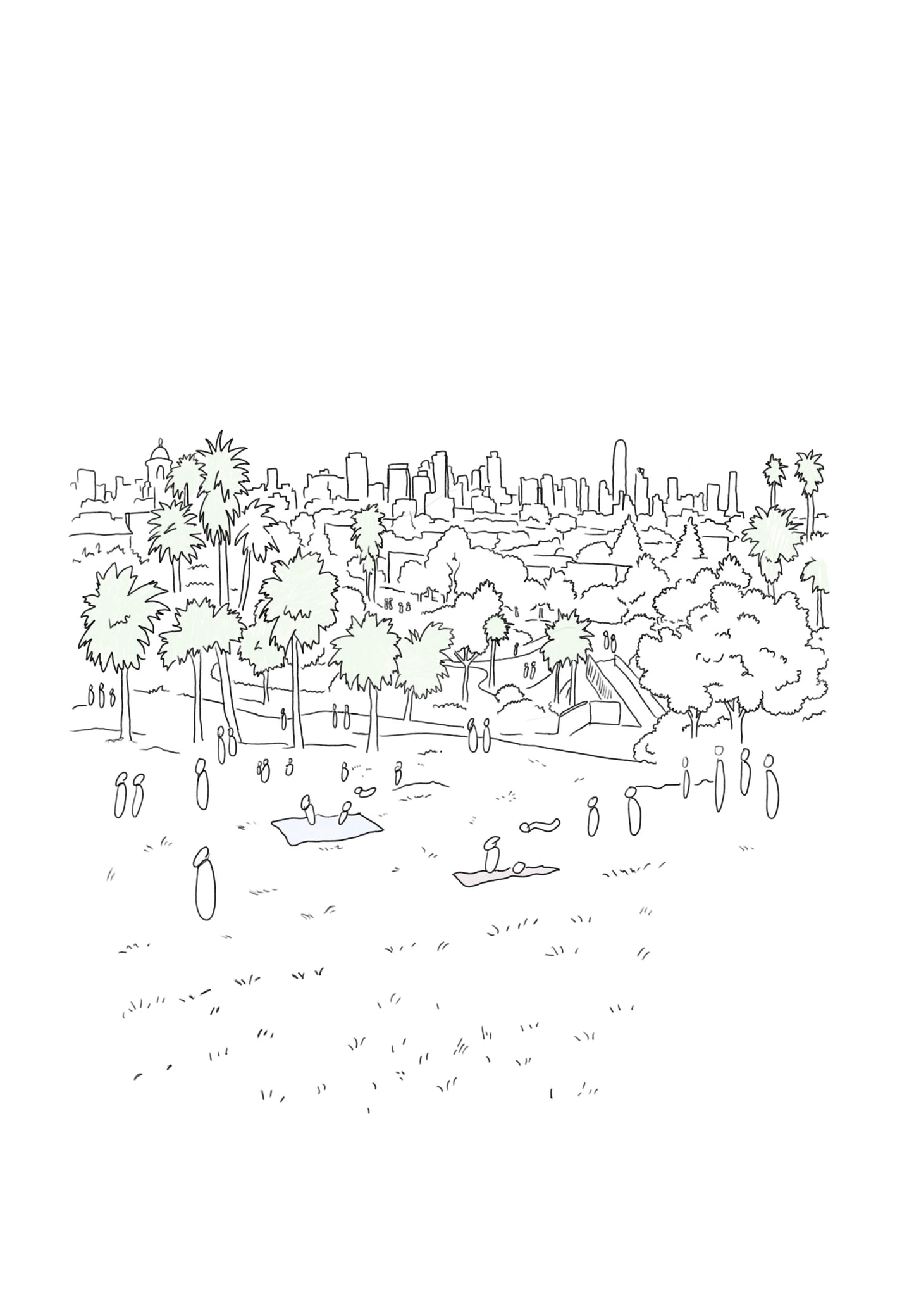 Mission Dolores Park - (Framed Print)